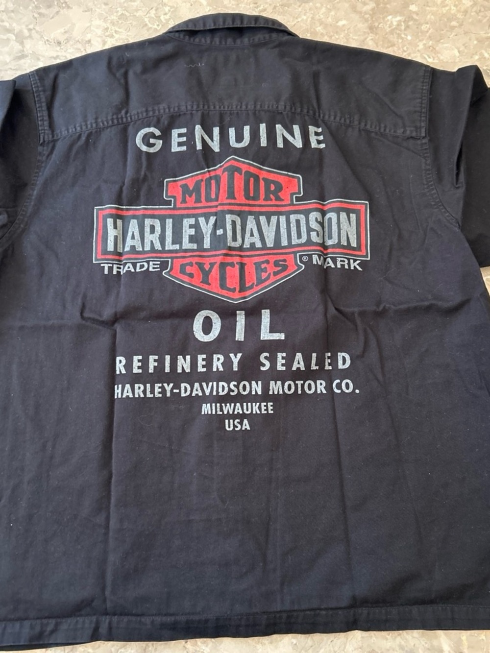 Harley Davidson Genuine Motor Oil Refinery Work Shirt 3XL Black Biker